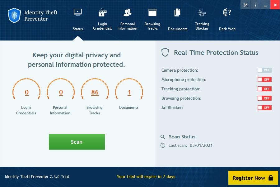 identity theft preventer下载,计算机个人信息防盗软件
